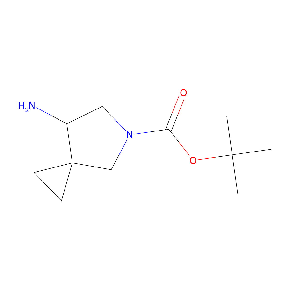 Tert-butyl 7-amino-5-azaspiro[2.4]heptane-5-carboxylate molecular structure, CAS 1026609-83-5