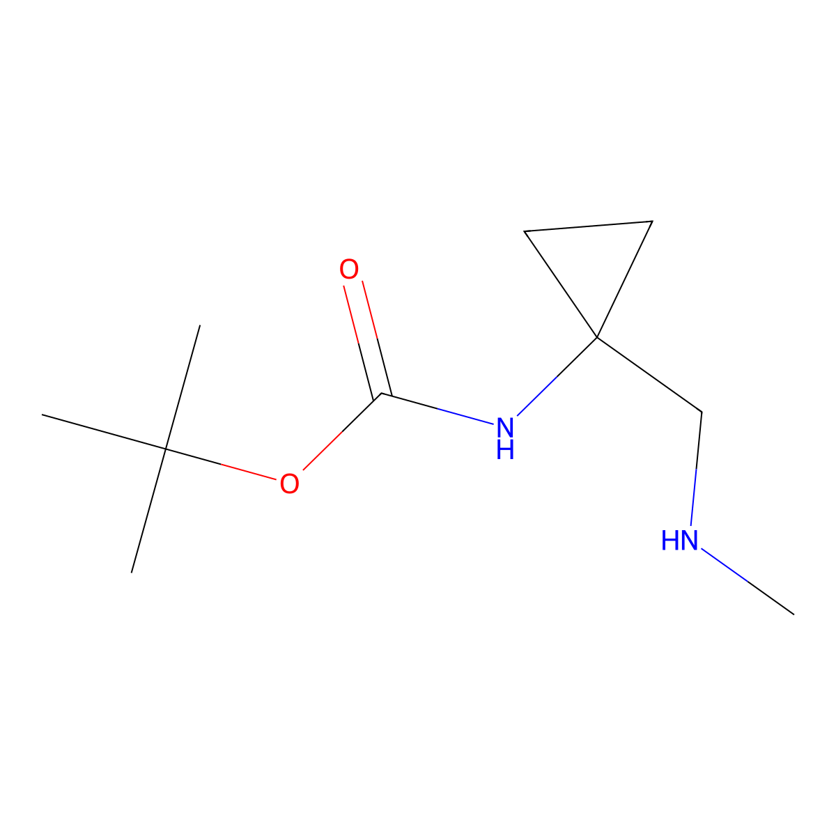 tert-Butyl N-{1-[(methylamino)methyl]cyclopropyl}carbamate molecular structure, CAS 1026613-79-5