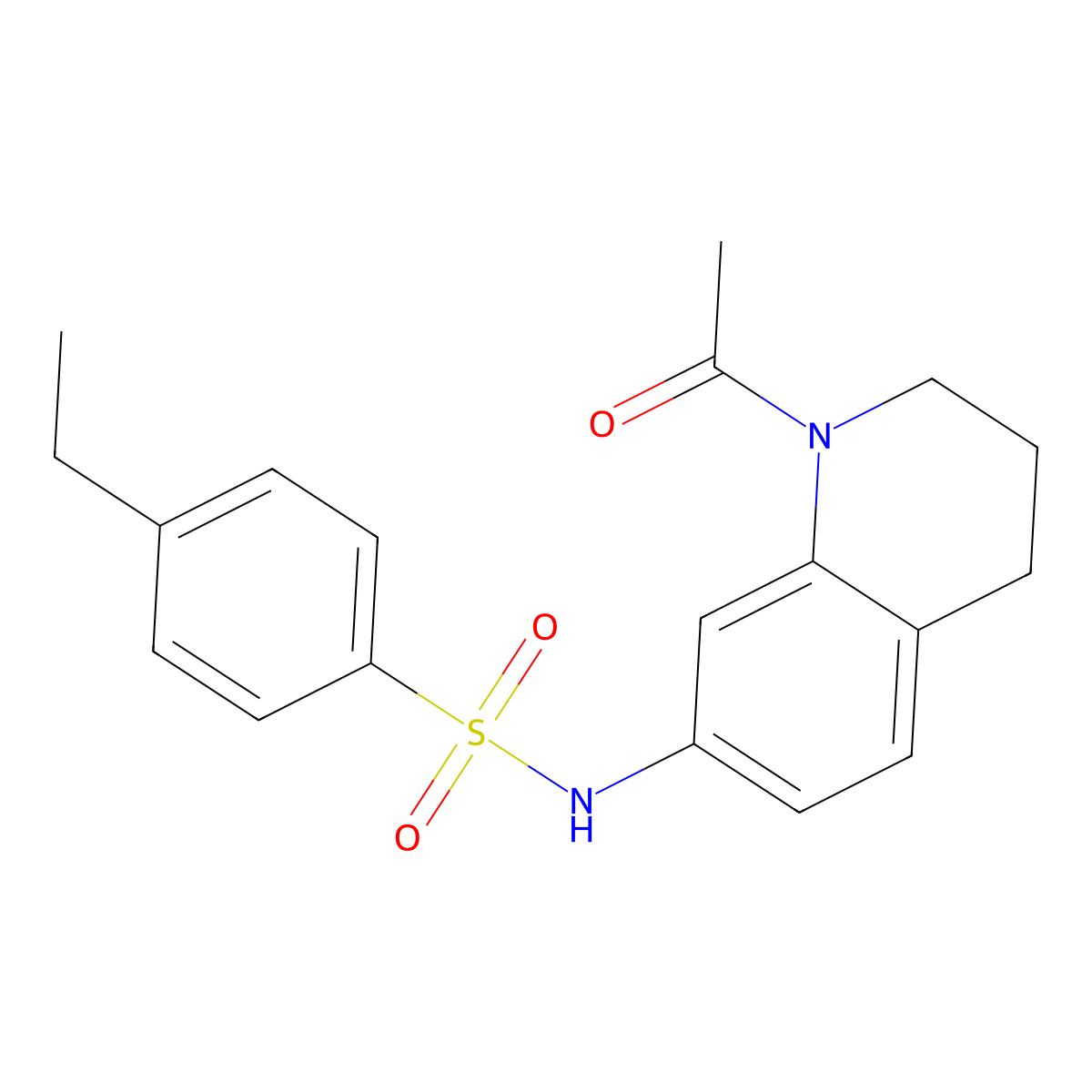 N-(1-acetyl-3,4-dihydro-2H-quinolin-7-yl)-4-ethylbenzenesulfonamide molecular structure, CAS 1026619-22-6