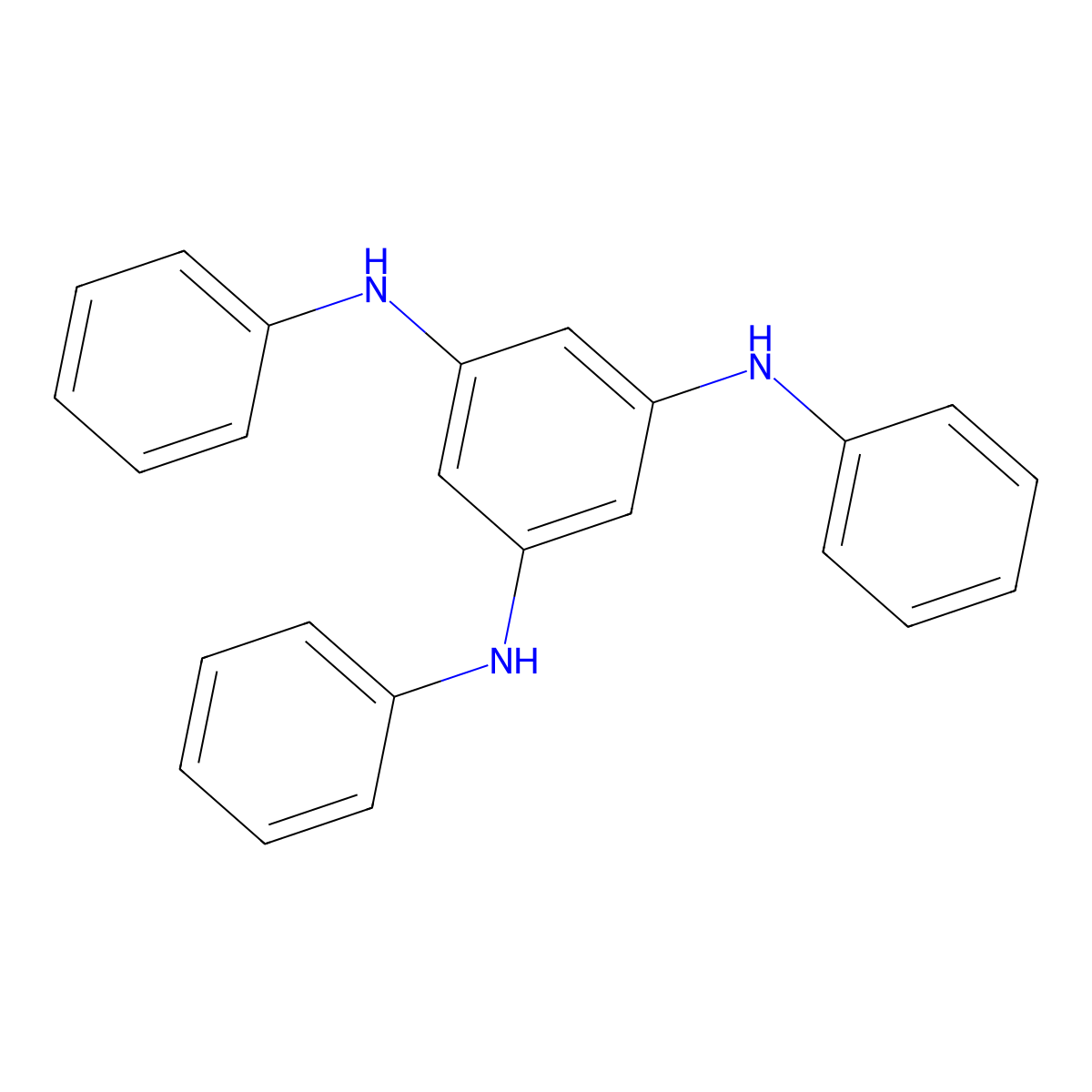 N,N',N''-Triphenyl-1,3,5-benzenetriamine molecular structure, CAS 102664-66-4