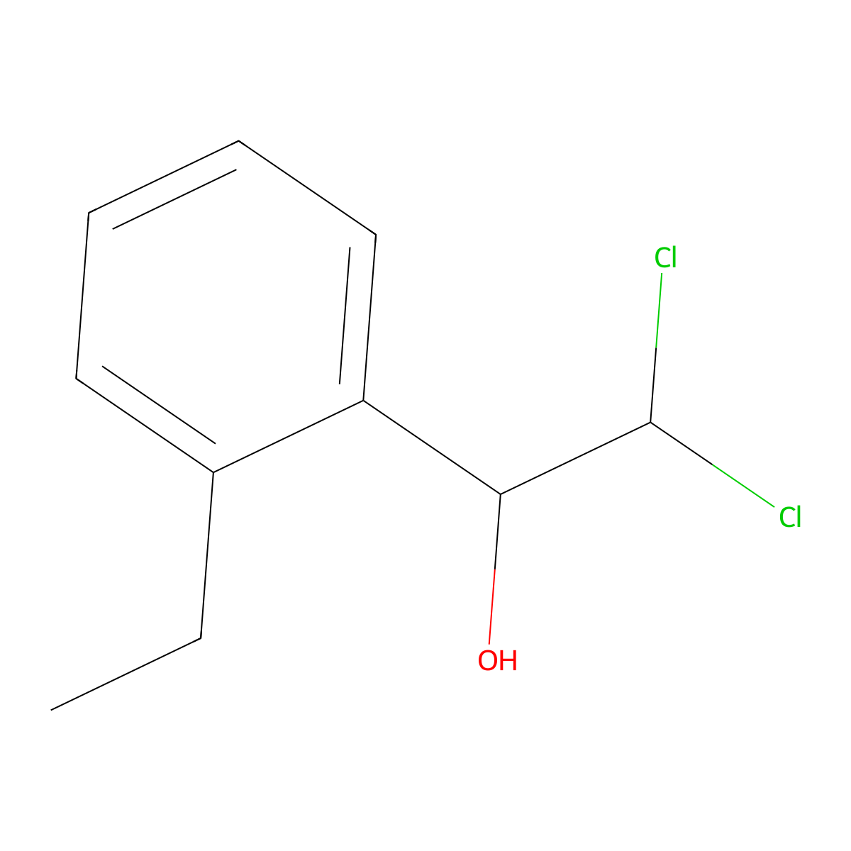 2,2-Dichloro-1-(2-ethylphenyl)ethanol molecular structure, CAS 1026646-48-9