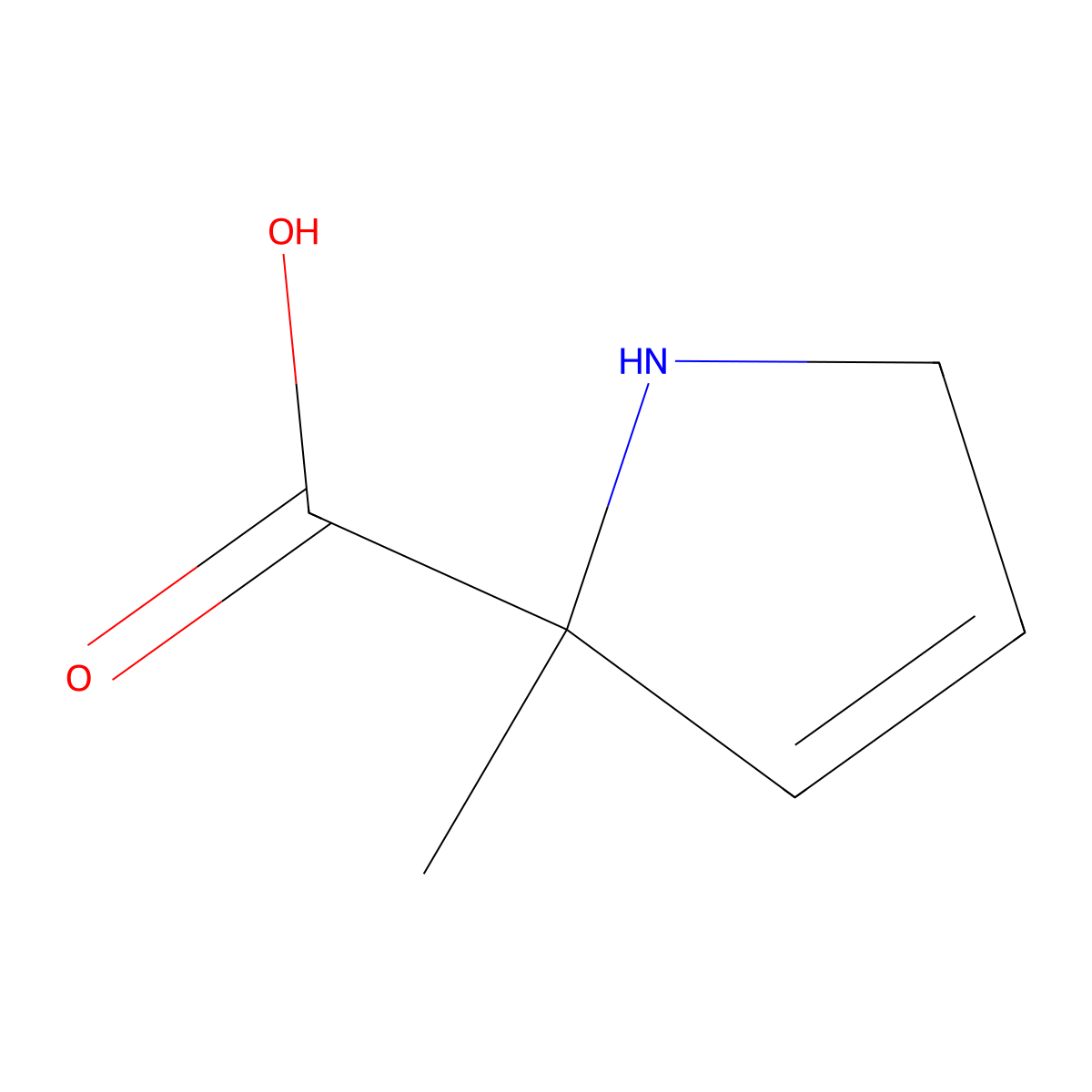 2-methyl-2,5-dihydro-1H-pyrrole-2-carboxylic acid molecular structure, CAS 1026648-37-2