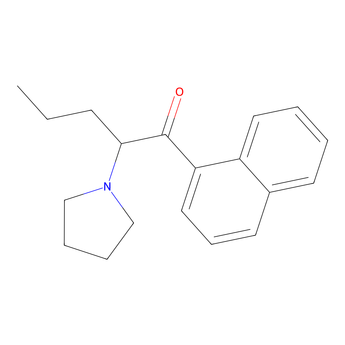 1-(Naphthalen-1-yl)-2-(pyrrolidin-1-yl)pentan-1-one molecular structure, CAS 1026650-76-9