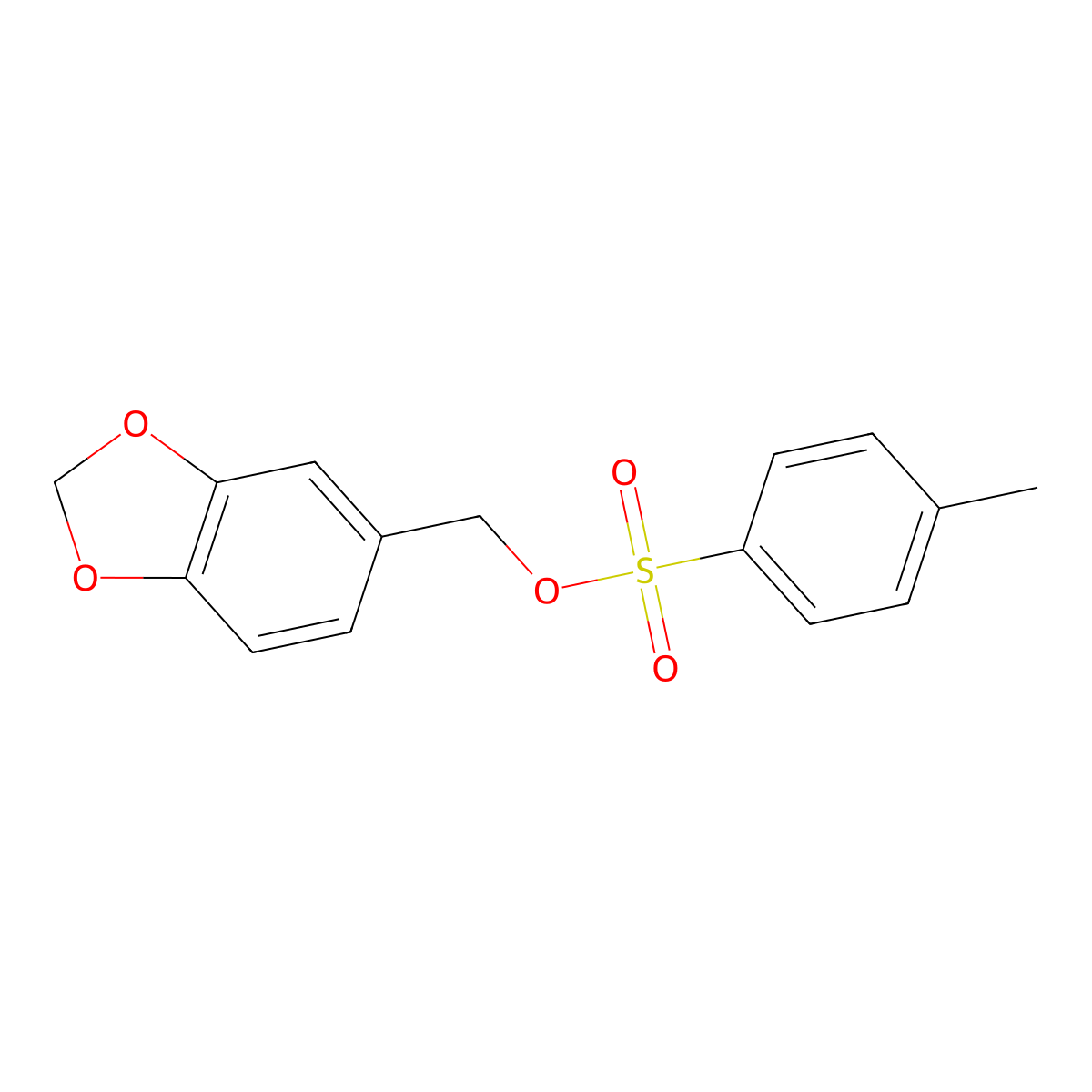 (1,3-Dioxaindan-5-yl)methyl 4-methylbenzene-1-sulfonate molecular structure, CAS 1026651-89-7