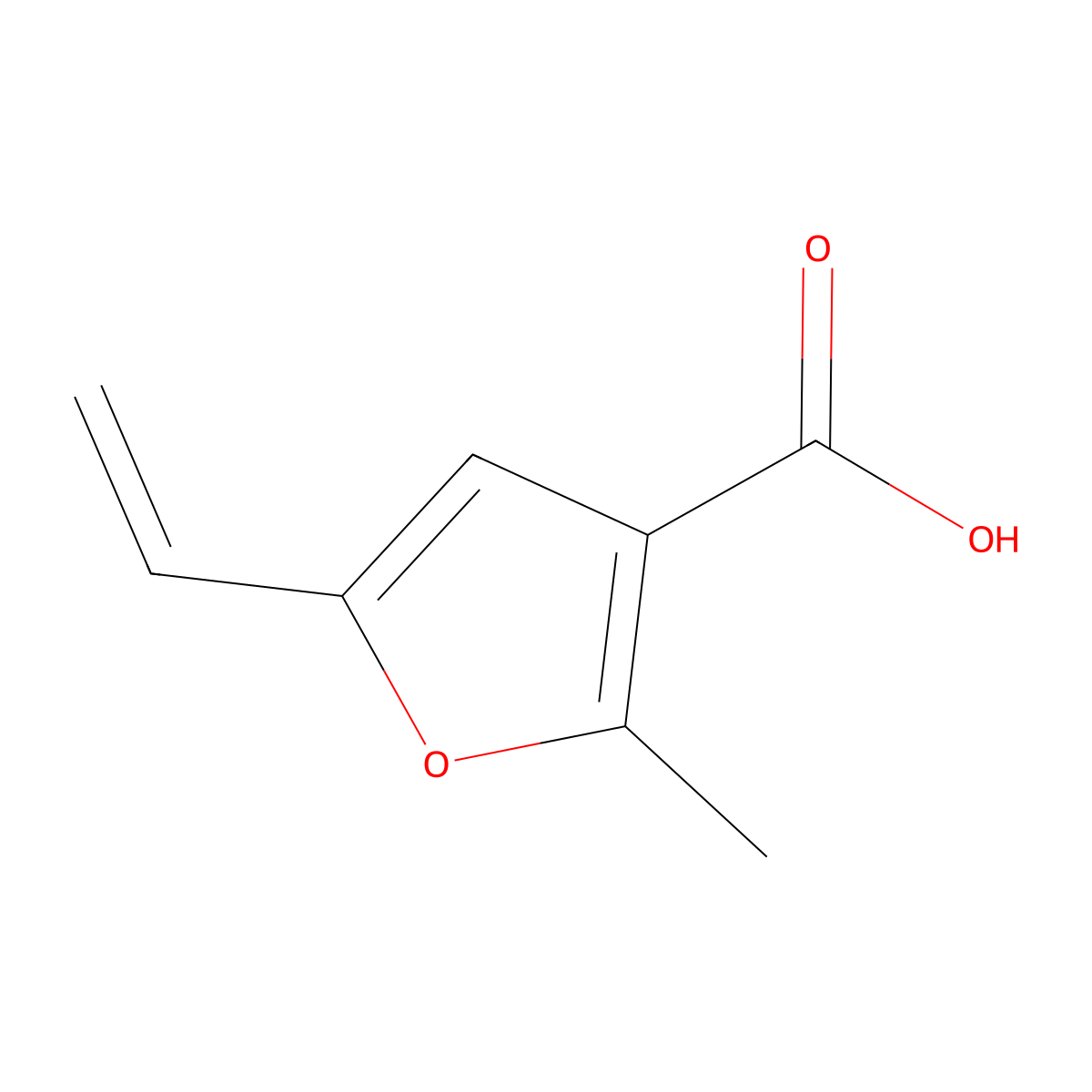 5-Ethenyl-2-methylfuran-3-carboxylic acid molecular structure, CAS 1026655-67-3