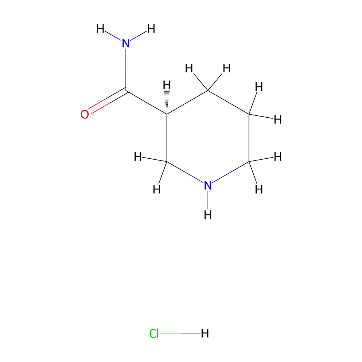 (3S)-piperidine-3-carboxamide hydrochloride molecular structure, CAS 1026661-43-7
