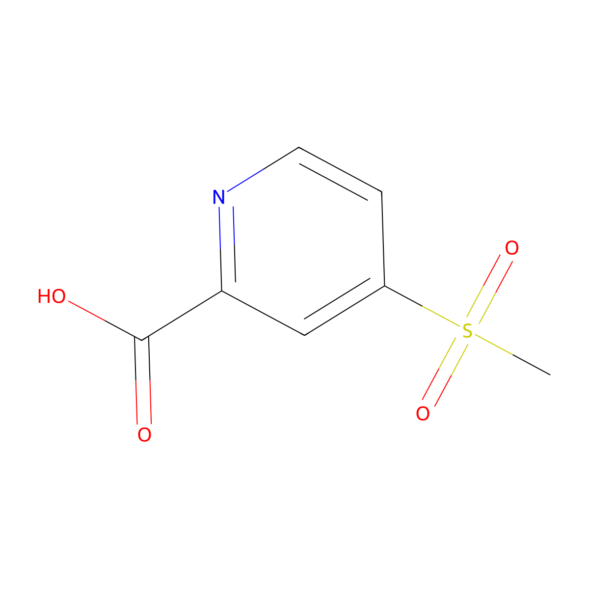 4-Methanesulfonylpyridine-2-carboxylic acid molecular structure, CAS 1026676-25-4