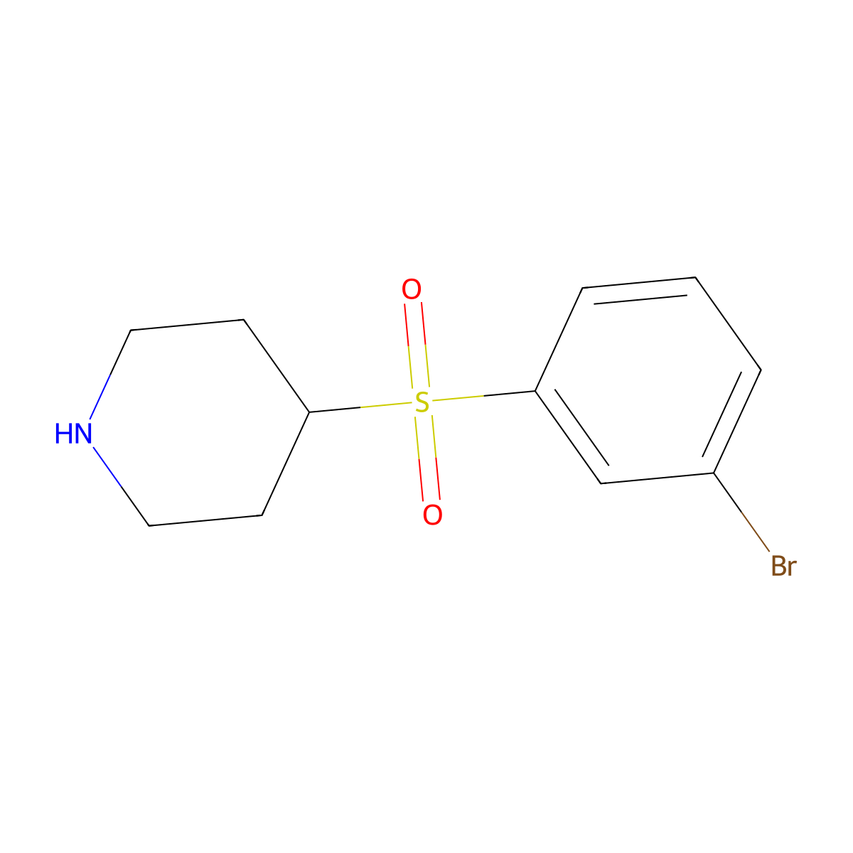 4-(3-Bromo-benzenesulfonyl)-piperidine molecular structure, CAS 1026677-74-6