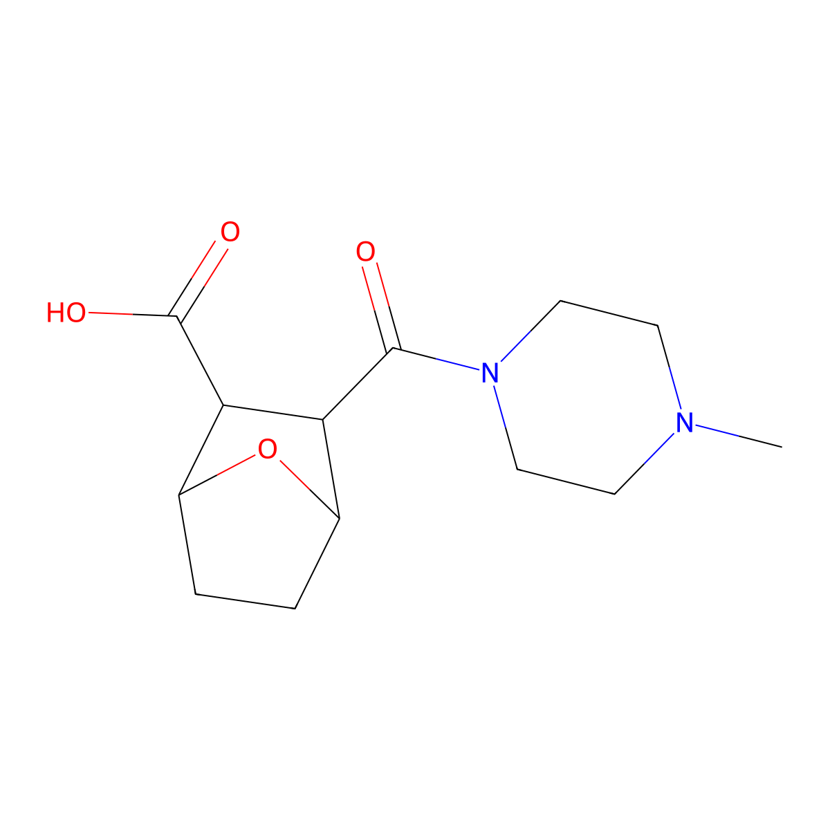 3-(4-Methylpiperazine-1-carbonyl)-7-oxabicyclo(2.2.1)heptane-2-carboxylic acid molecular structure, CAS 1026680-07-8