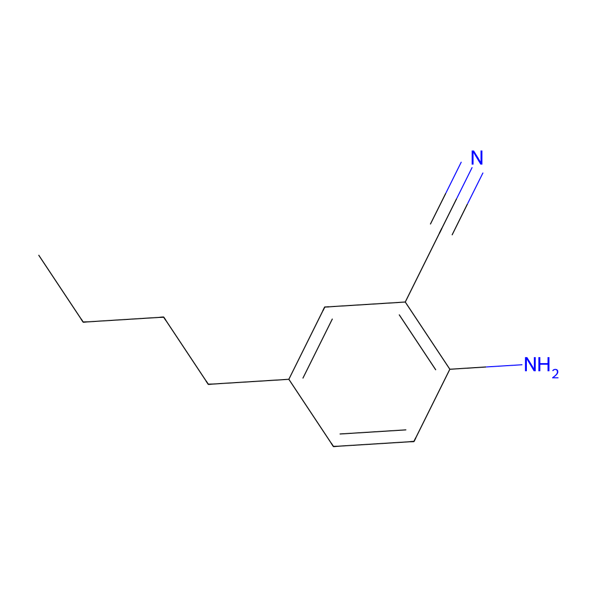 2-Amino-5-butylbenzonitrile molecular structure, CAS 1026684-22-9
