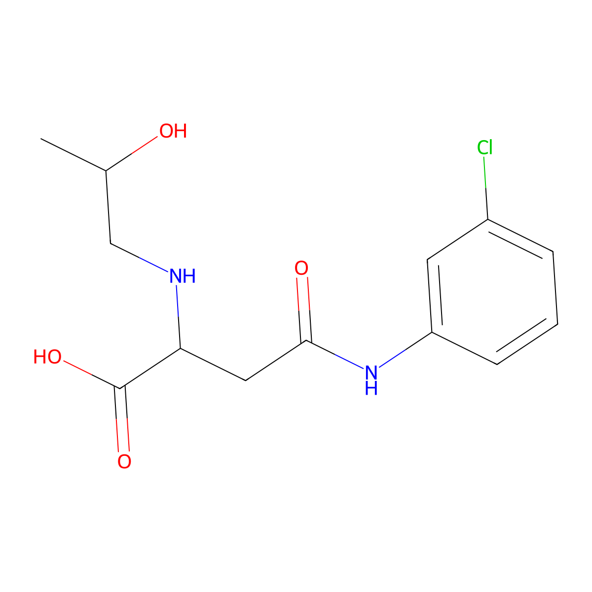 4-(3-Chloroanilino)-2-(2-hydroxypropylamino)-4-oxobutanoic acid molecular structure, CAS 1026687-30-8