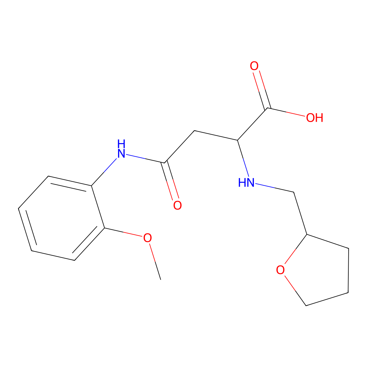 4-((2-Methoxyphenyl)amino)-4-oxo-2-(((tetrahydrofuran-2-yl)methyl)amino)butanoic acid molecular structure, CAS 1026687-34-2
