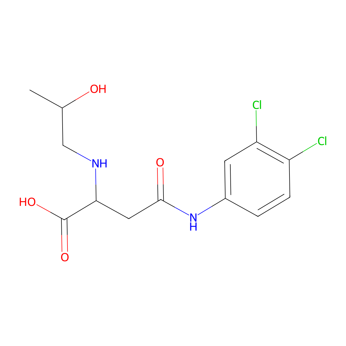 4-((3,4-Dichlorophenyl)amino)-2-((2-hydroxypropyl)amino)-4-oxobutanoic acid molecular structure, CAS 1026687-63-7