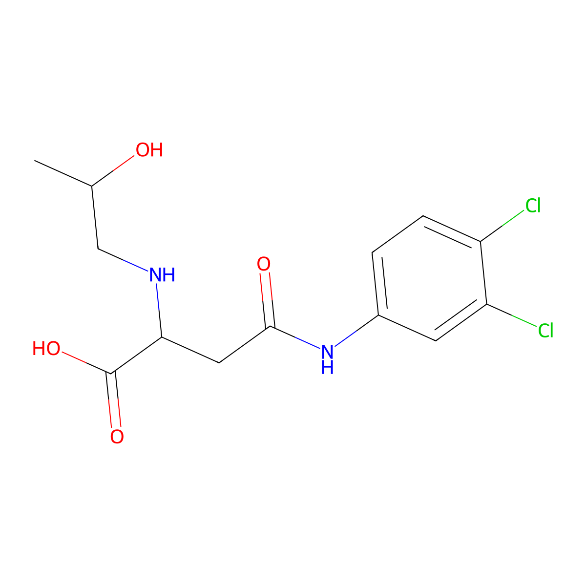 4-((3,4-Dichlorophenyl)amino)-2-((2-hydroxypropyl)amino)-4-oxobutanoic acid molecular structure, CAS 1026687-63-7