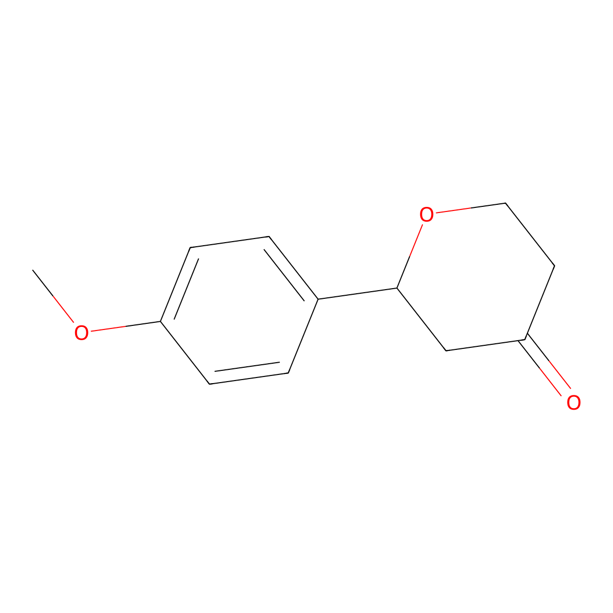 2-(4-Methoxyphenyl)dihydro-2H-pyran-4(3H)-one molecular structure, CAS 1026692-54-5