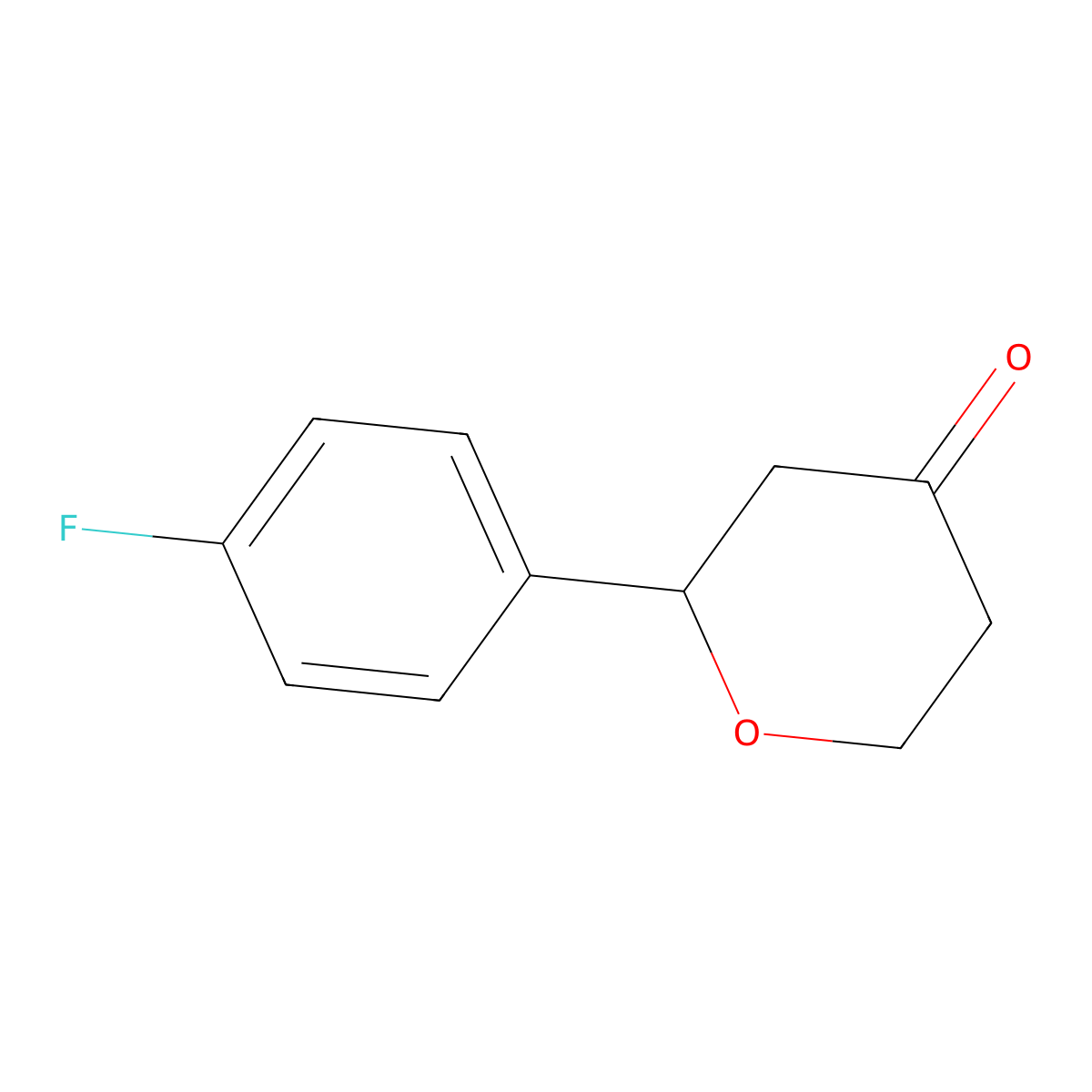 2-(4-fluorophenyl)dihydro-2H-pyran-4(3H)-one molecular structure, CAS 1026692-58-9