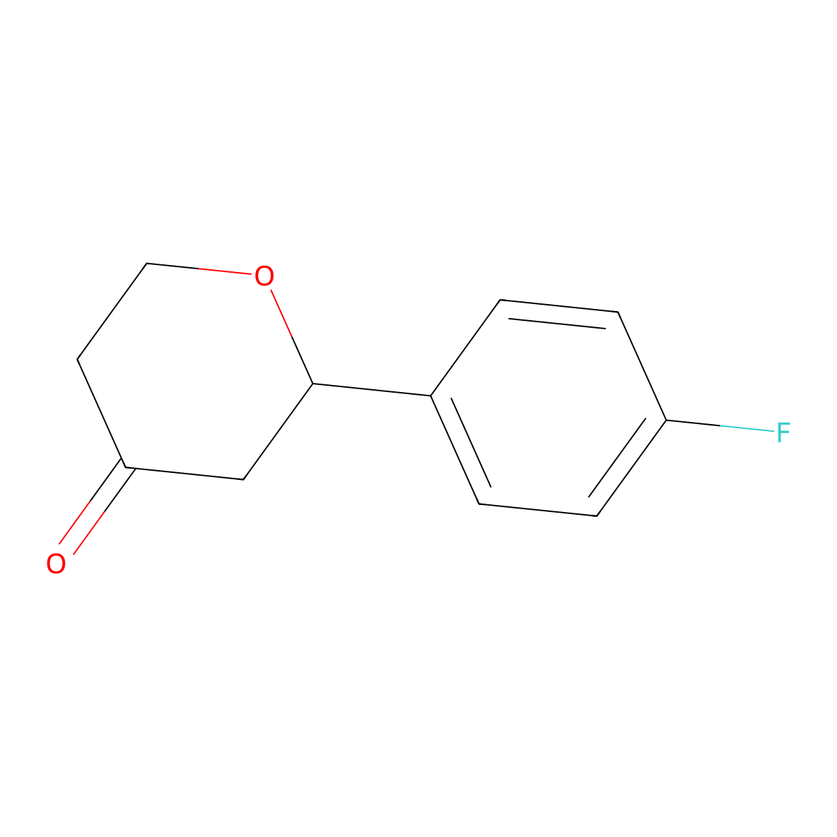 2-(4-fluorophenyl)dihydro-2H-pyran-4(3H)-one molecular structure, CAS 1026692-58-9