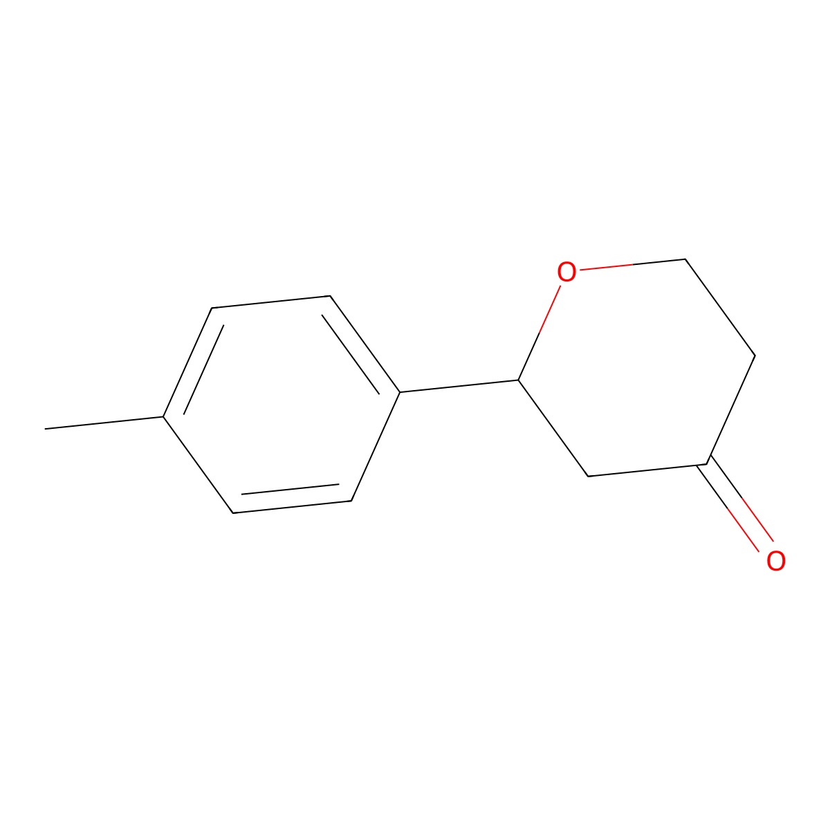 2-(p-Tolyl)tetrahydropyran-4-one molecular structure, CAS 1026692-59-0