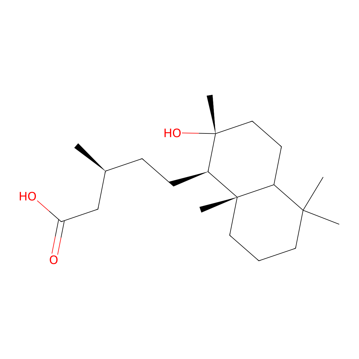 Labdanolic acid molecular structure, CAS 10267-24-0