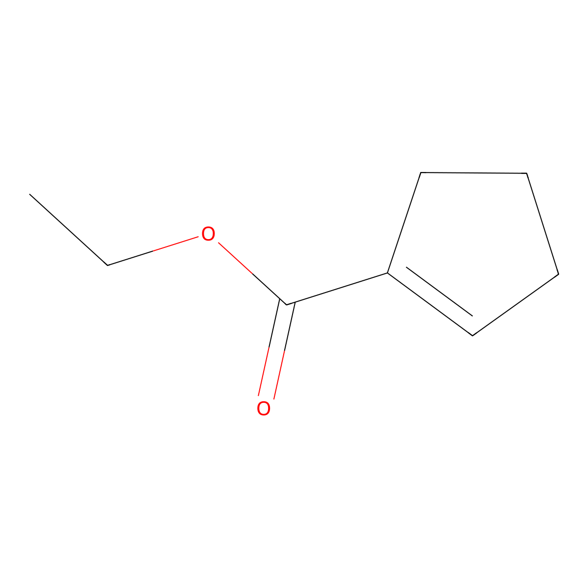 Ethyl cyclopent-1-enecarboxylate molecular structure, CAS 10267-94-4