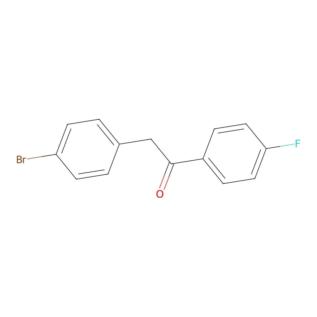 2-(4-Bromophenyl)-1-(4-fluorophenyl)ethanone molecular structure, CAS 1026709-79-4