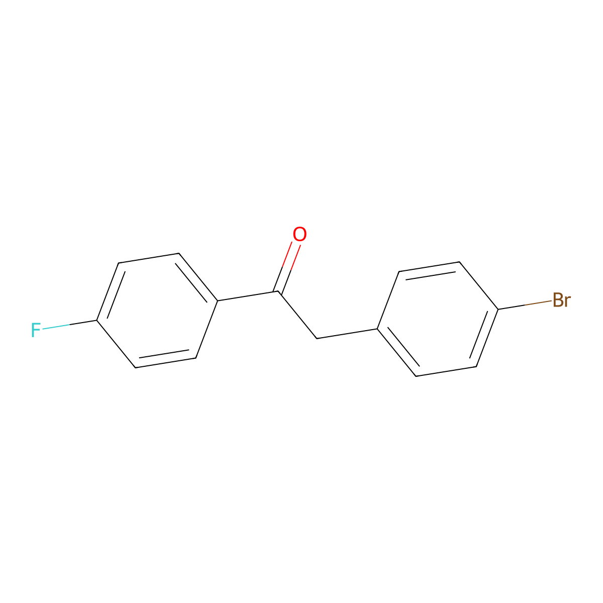 2-(4-Bromophenyl)-1-(4-fluorophenyl)ethanone molecular structure, CAS 1026709-79-4