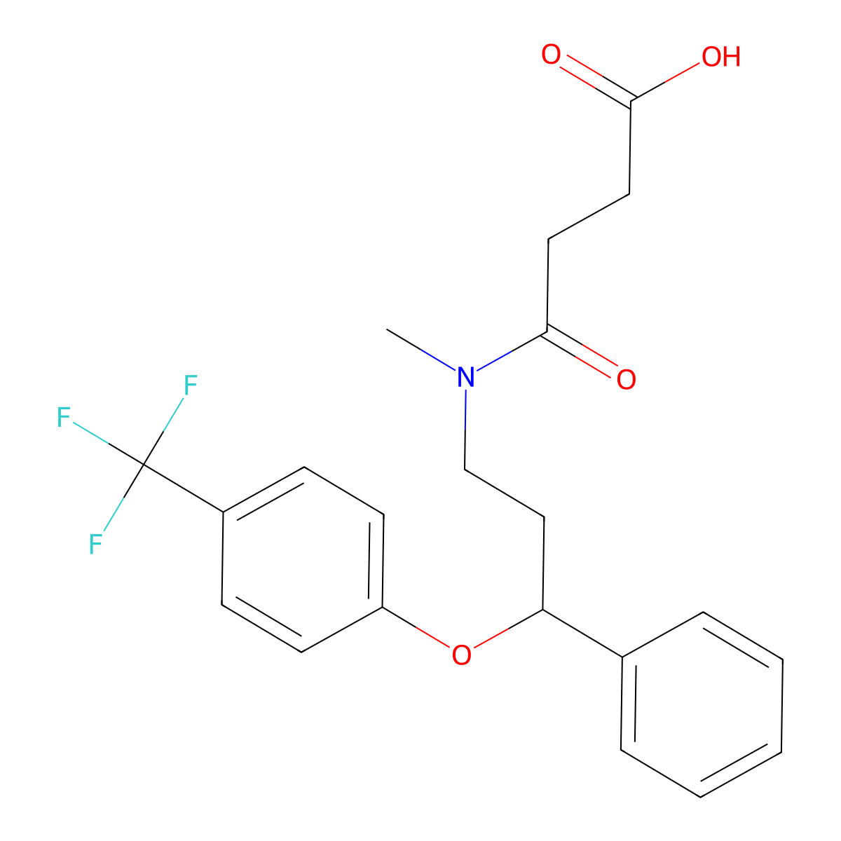 Fluoxetine succinate ester molecular structure, CAS 1026723-45-4