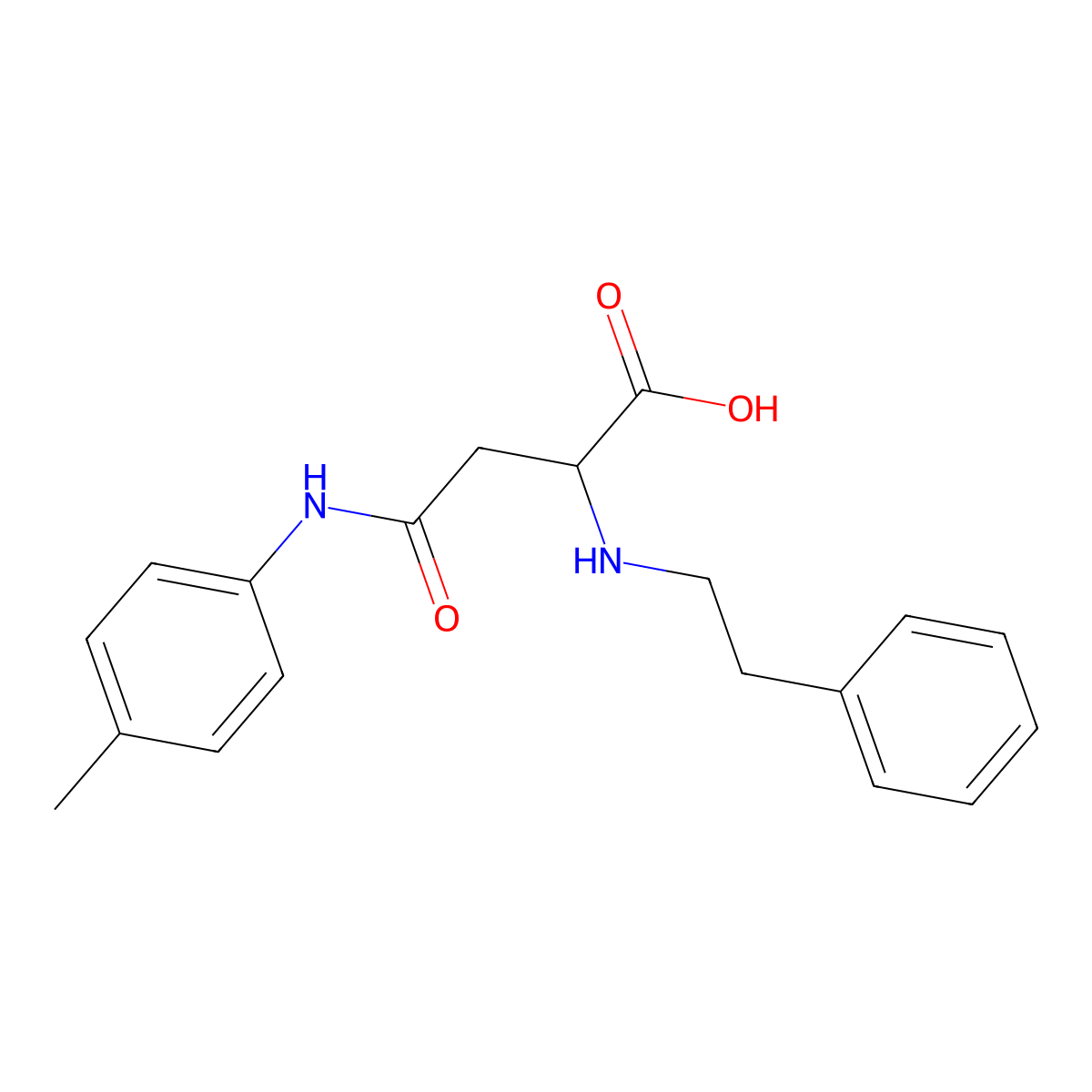 4-Oxo-2-(phenethylamino)-4-(p-tolylamino)butanoic acid molecular structure, CAS 1026739-89-8