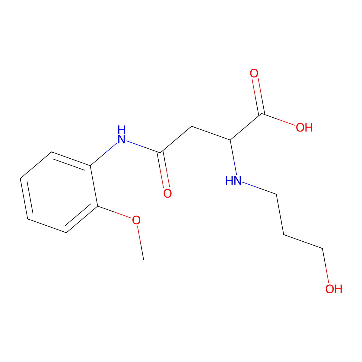 2-(3-Hydroxypropylamino)-4-(2-methoxyanilino)-4-oxobutanoic acid molecular structure, CAS 1026741-71-8