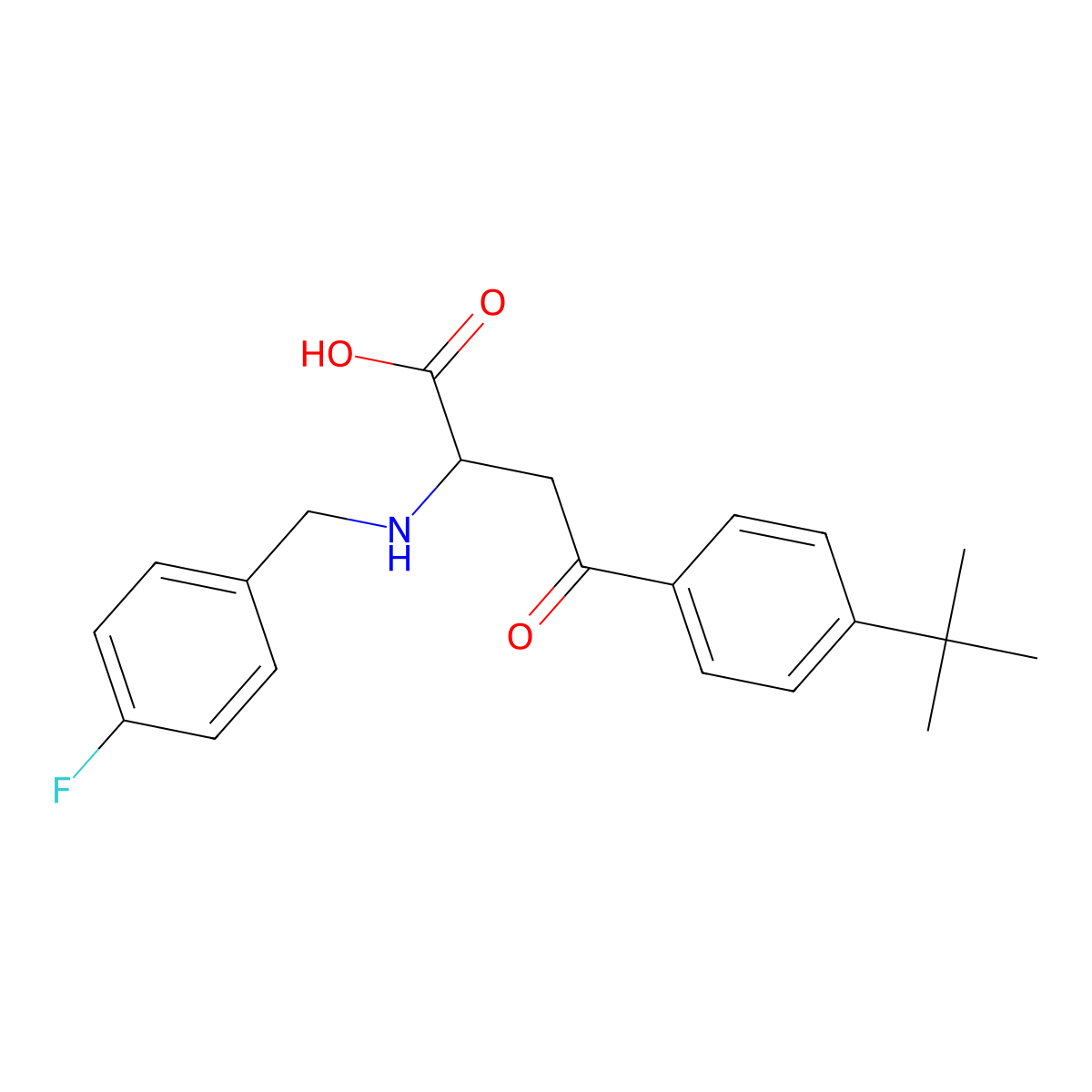 4-[4-(Tert-butyl)phenyl]-2-[(4-fluorobenzyl)amino]-4-oxobutanoic acid molecular structure, CAS 1026751-55-2