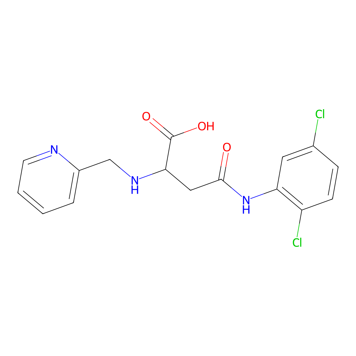 4-(2,5-Dichloroanilino)-4-oxo-2-(pyridin-2-ylmethylamino)butanoic acid molecular structure, CAS 1026751-76-7