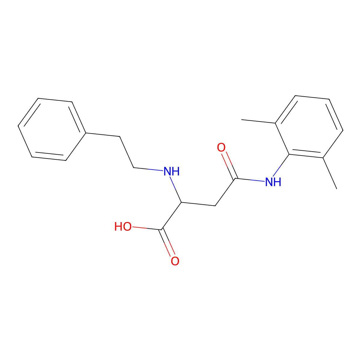 4-((2,6-Dimethylphenyl)amino)-4-oxo-2-(phenethylamino)butanoic acid molecular structure, CAS 1026755-19-0