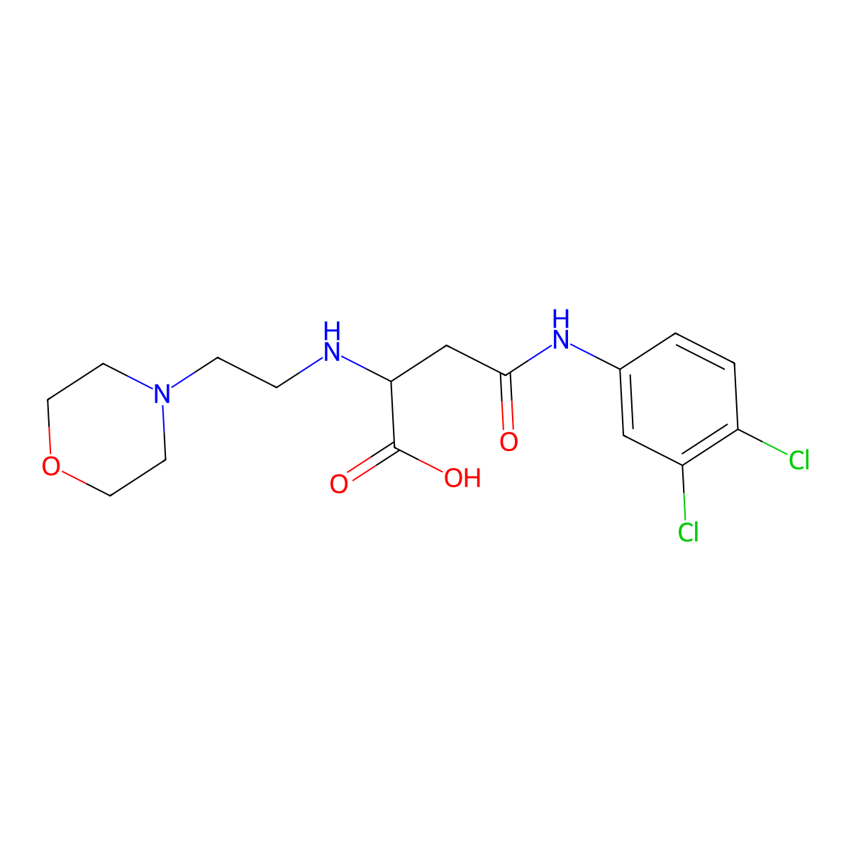 4-((3,4-Dichlorophenyl)amino)-2-((2-morpholinoethyl)amino)-4-oxobutanoic acid molecular structure, CAS 1026758-81-5