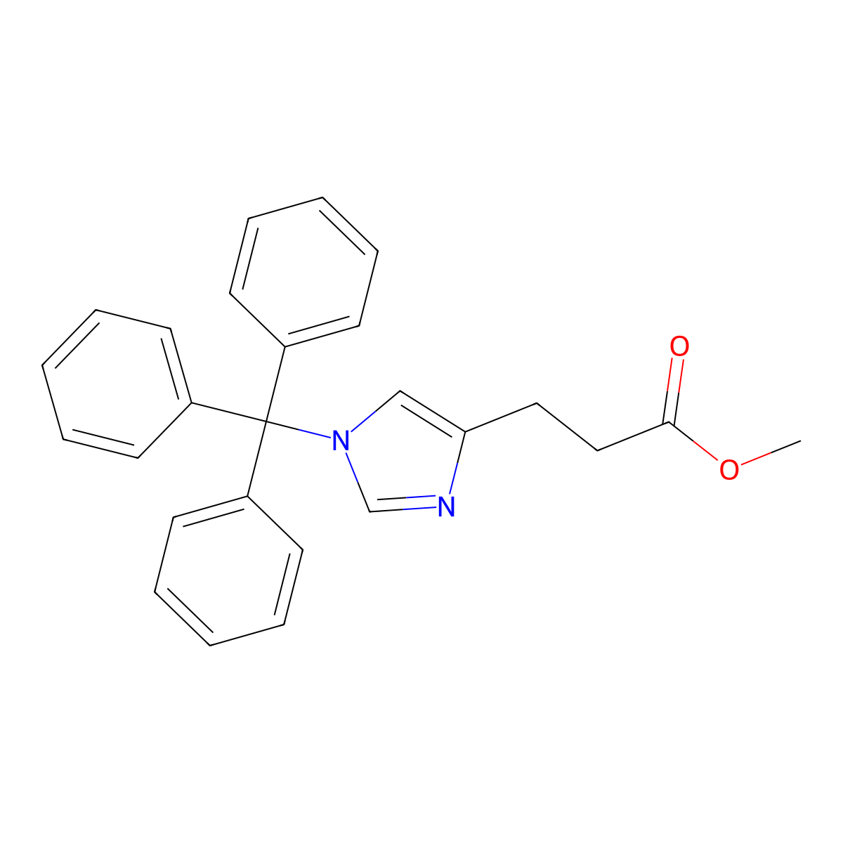 Methyl 3-(1-Tritylimidazol-4-yl) Propionate molecular structure, CAS 102676-60-8