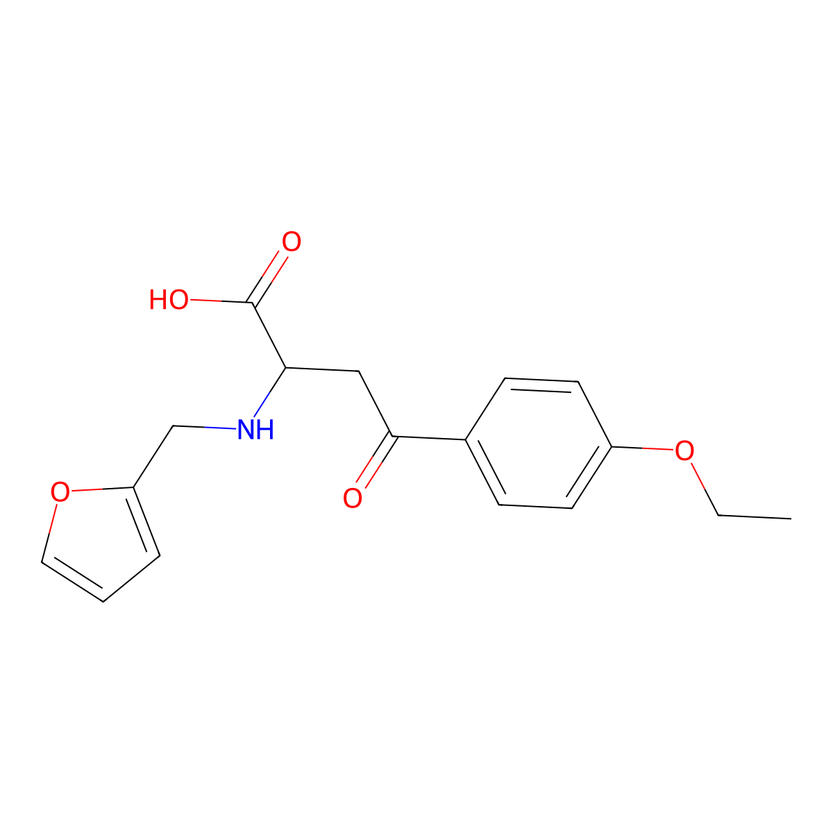 4-(4-Ethoxyphenyl)-2-[(2-furylmethyl)amino]-4-oxobutanoic acid molecular structure, CAS 1026763-57-4