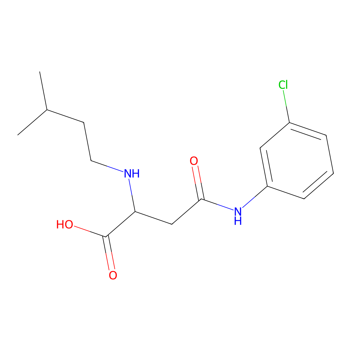 4-((3-Chlorophenyl)amino)-2-(isopentylamino)-4-oxobutanoic acid molecular structure, CAS 1026763-93-8