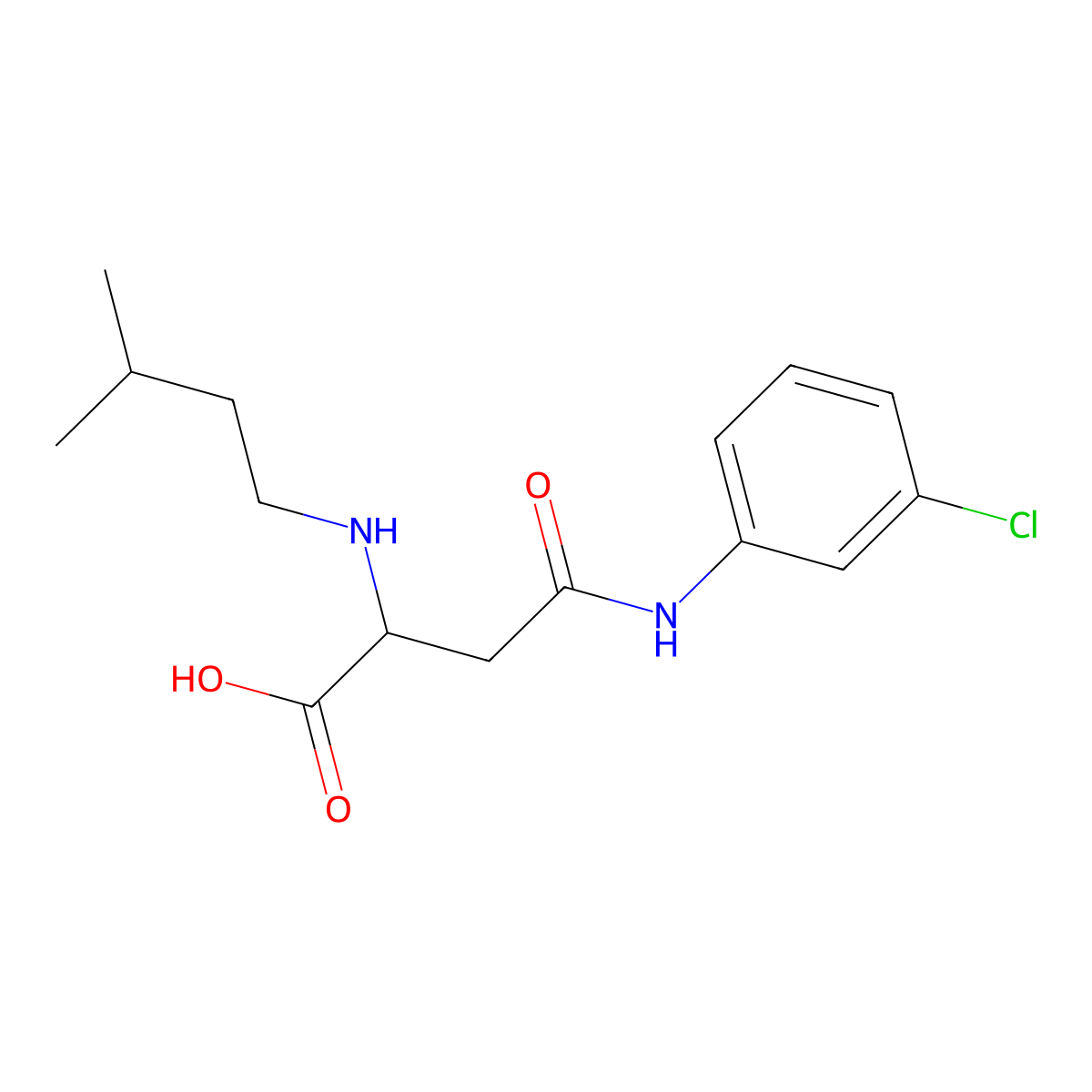 4-((3-Chlorophenyl)amino)-2-(isopentylamino)-4-oxobutanoic acid molecular structure, CAS 1026763-93-8