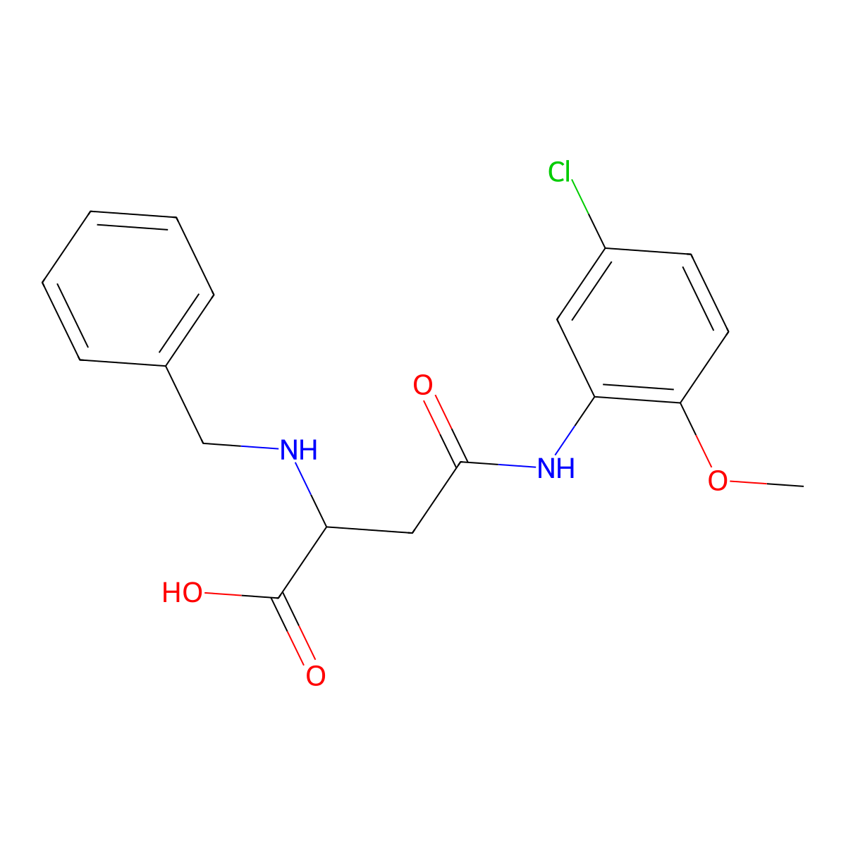 2-(Benzylamino)-4-(5-chloro-2-methoxyanilino)-4-oxobutanoic acid molecular structure, CAS 1026764-52-2