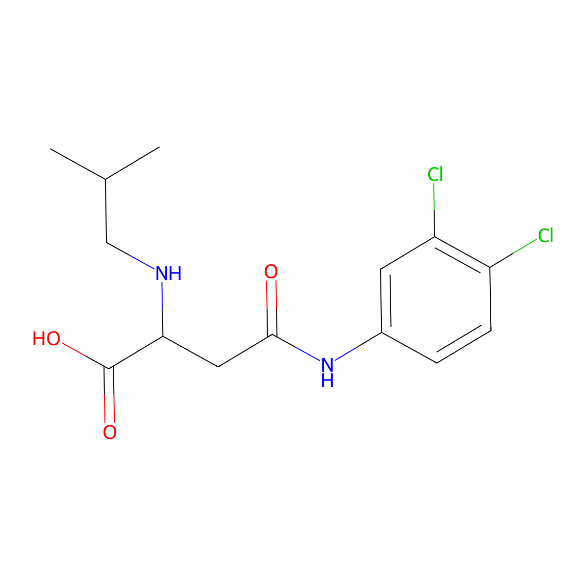 4-((3,4-Dichlorophenyl)amino)-2-(isobutylamino)-4-oxobutanoic acid molecular structure, CAS 1026765-06-9