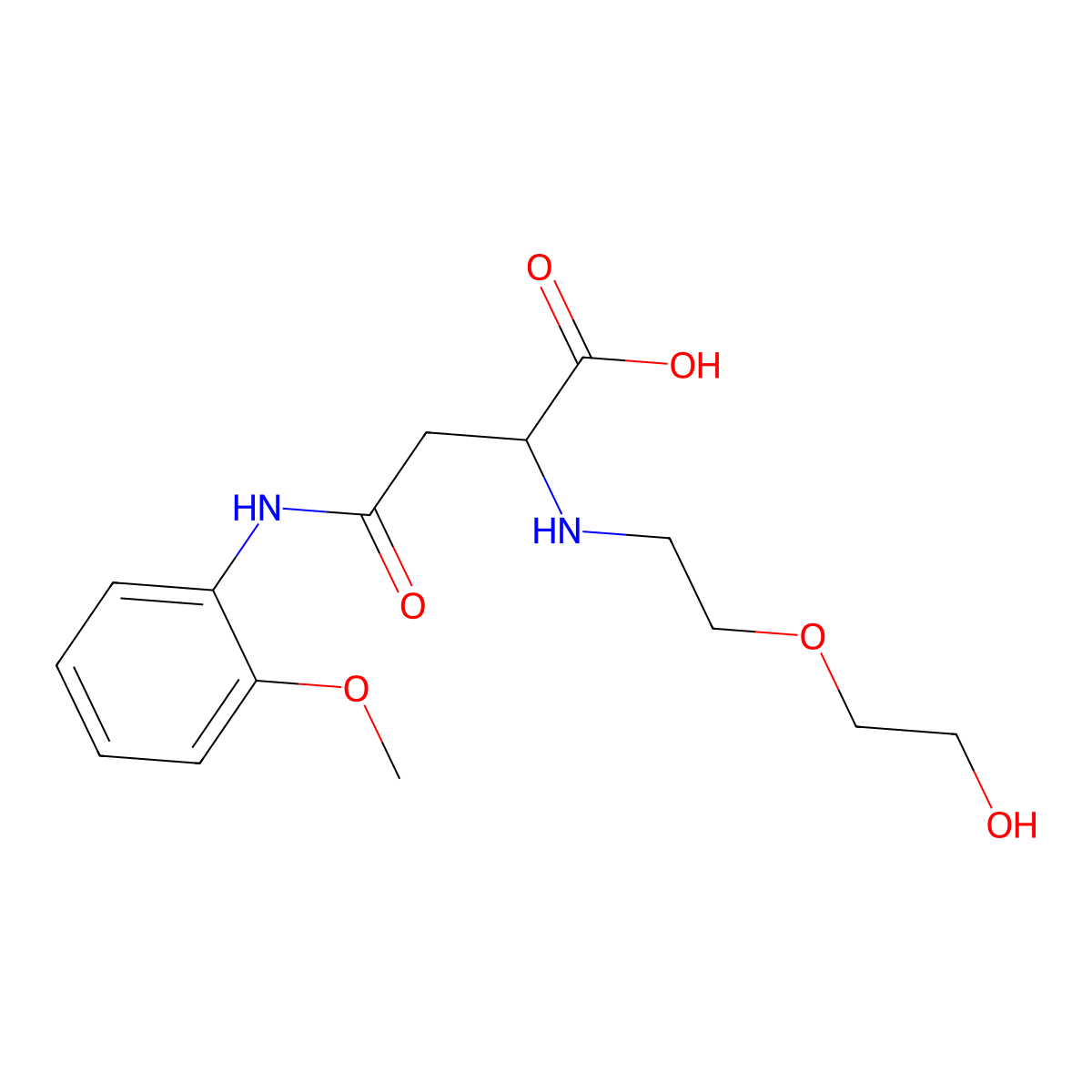 2-[2-(2-Hydroxyethoxy)ethylamino]-4-(2-methoxyanilino)-4-oxobutanoic acid molecular structure, CAS 1026765-82-1