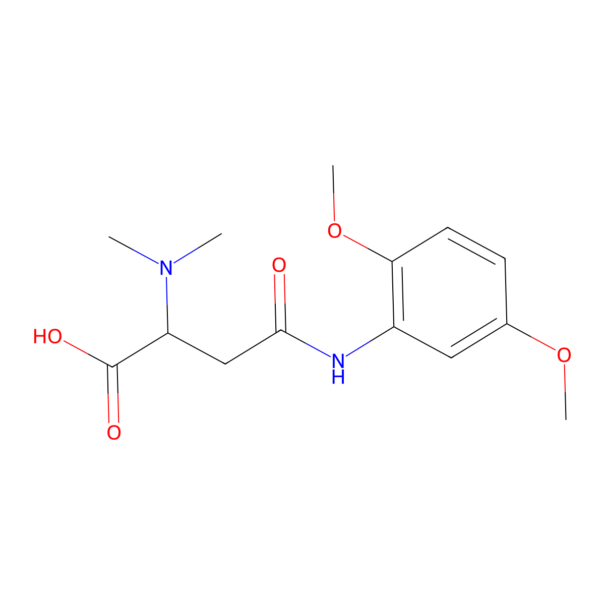 4-(2,5-Dimethoxyanilino)-2-(dimethylamino)-4-oxobutanoic acid molecular structure, CAS 1026765-90-1