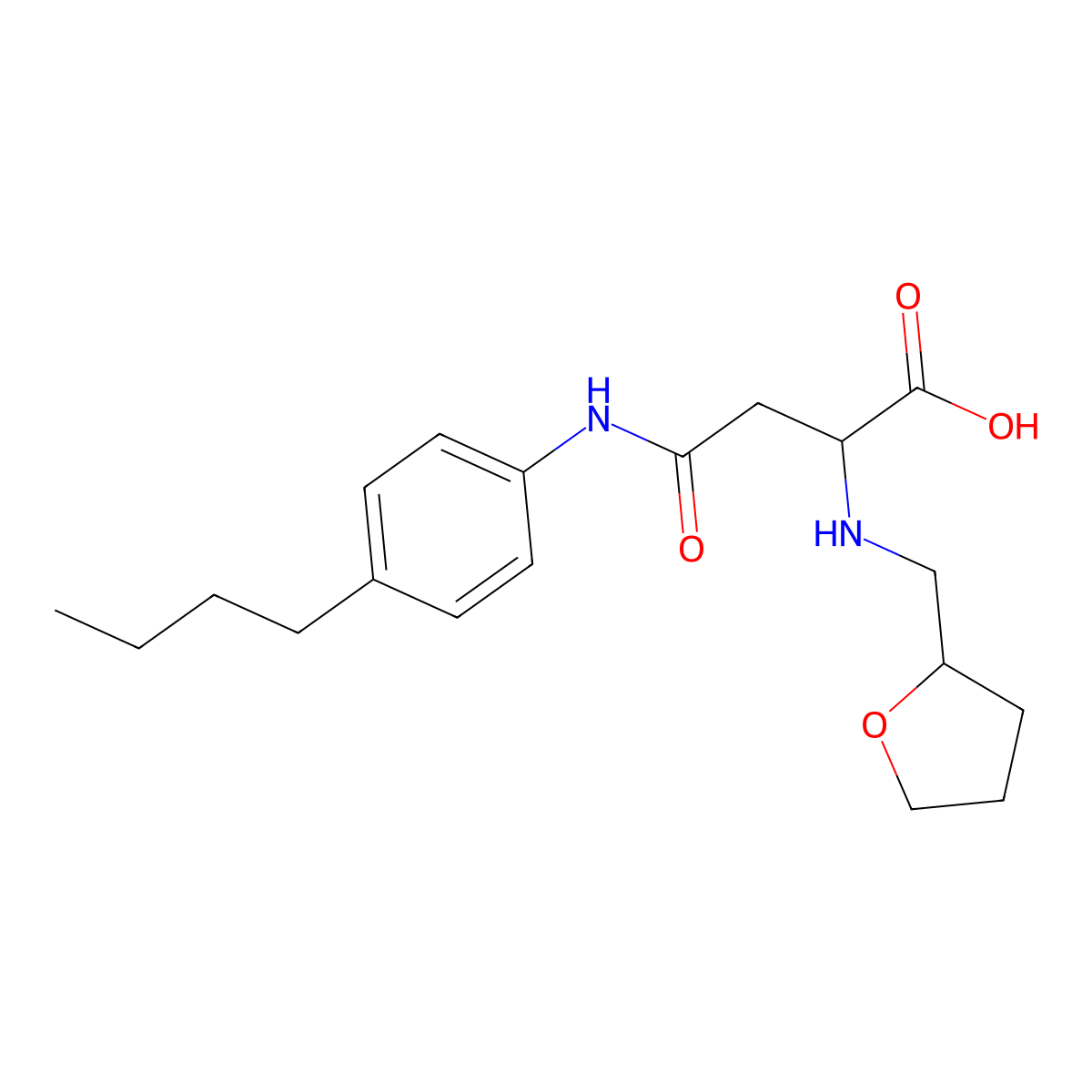 4-(4-Butylanilino)-4-oxo-2-(oxolan-2-ylmethylamino)butanoic acid molecular structure, CAS 1026765-91-2