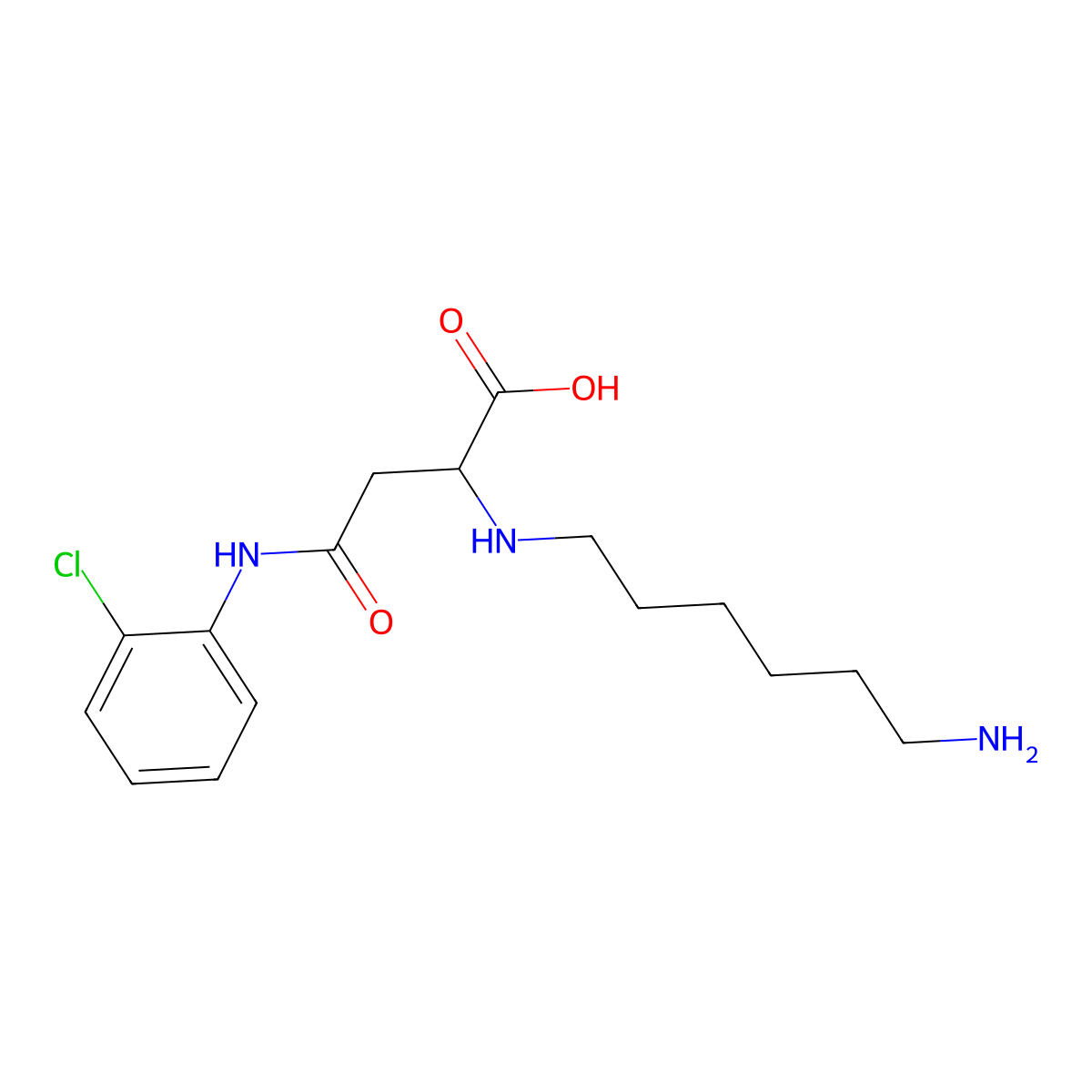 2-(6-Aminohexylamino)-4-(2-chloroanilino)-4-oxobutanoic acid molecular structure, CAS 1026766-34-6