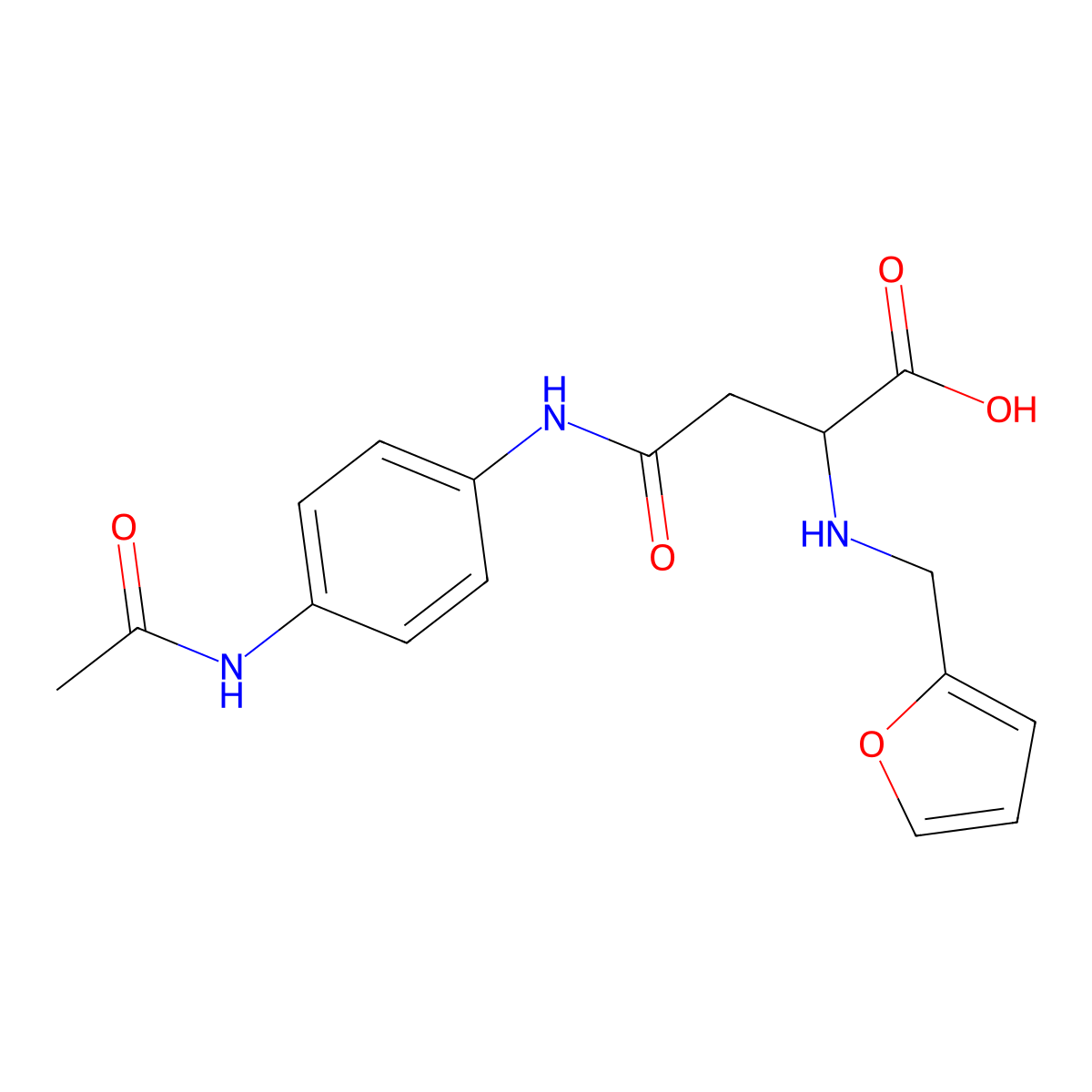 4-((4-Acetamidophenyl)amino)-2-((furan-2-ylmethyl)amino)-4-oxobutanoic acid molecular structure, CAS 1026766-36-8