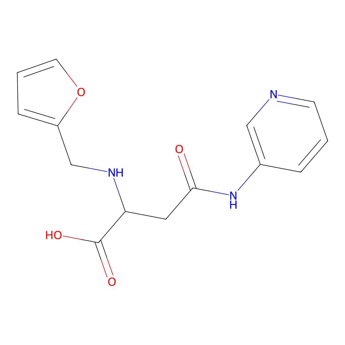 2-(Furan-2-ylmethylamino)-4-oxo-4-(pyridin-3-ylamino)butanoic acid molecular structure, CAS 1026766-57-3