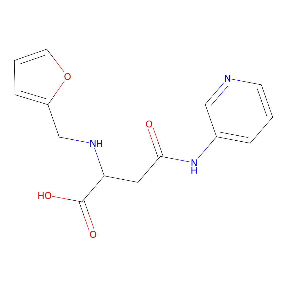 2-(Furan-2-ylmethylamino)-4-oxo-4-(pyridin-3-ylamino)butanoic acid molecular structure, CAS 1026766-57-3