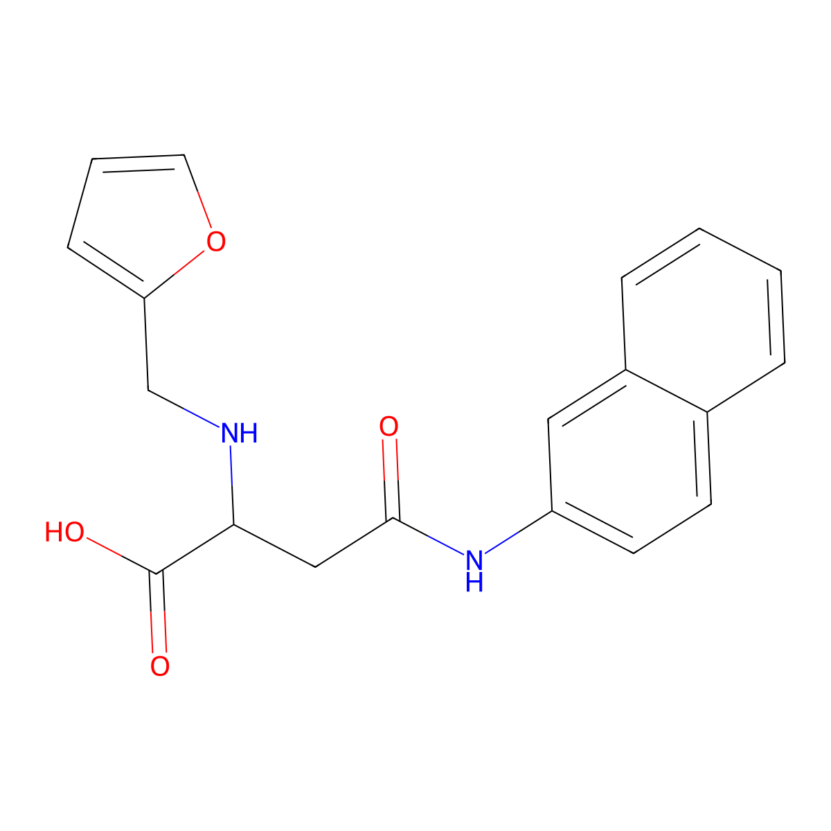 2-(Furan-2-ylmethylamino)-4-(naphthalen-2-ylamino)-4-oxobutanoic acid molecular structure, CAS 1026767-14-5
