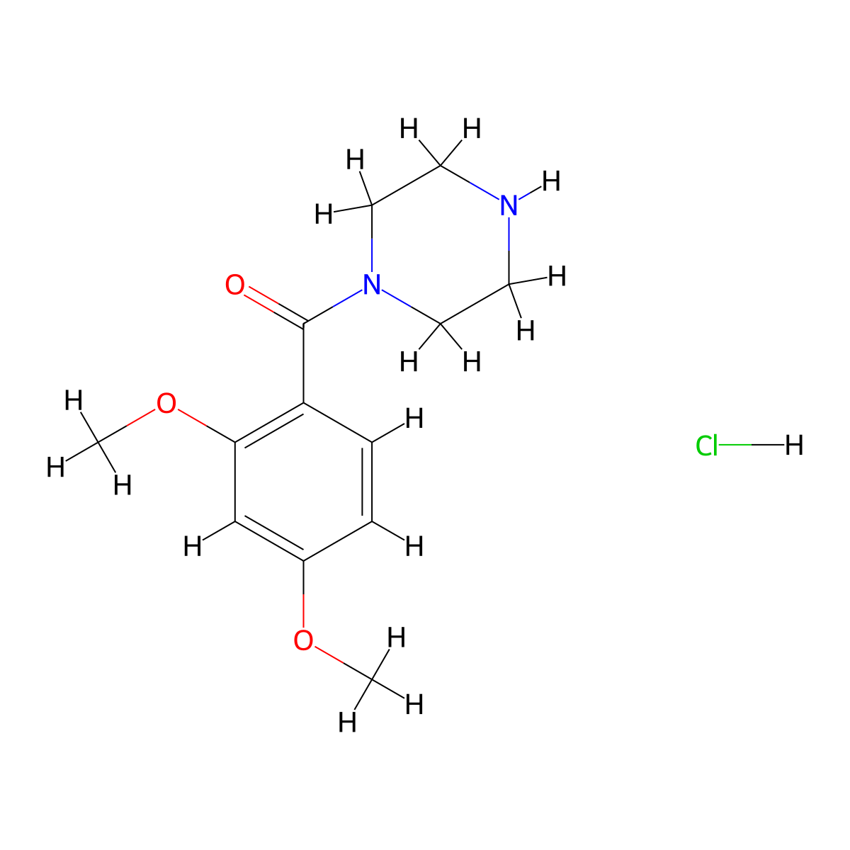 1-(2,4-Dimethoxybenzoyl)piperazine hydrochloride molecular structure, CAS 1026767-54-3