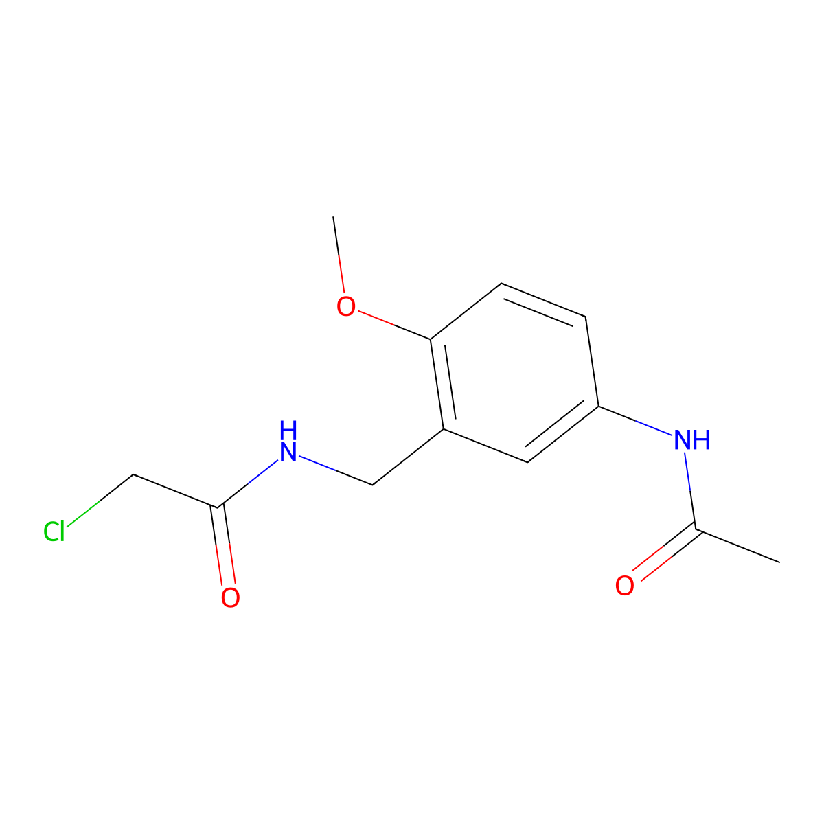N-[5-(acetylamino)-2-methoxybenzyl]-2-chloroacetamide molecular structure, CAS 102677-66-7