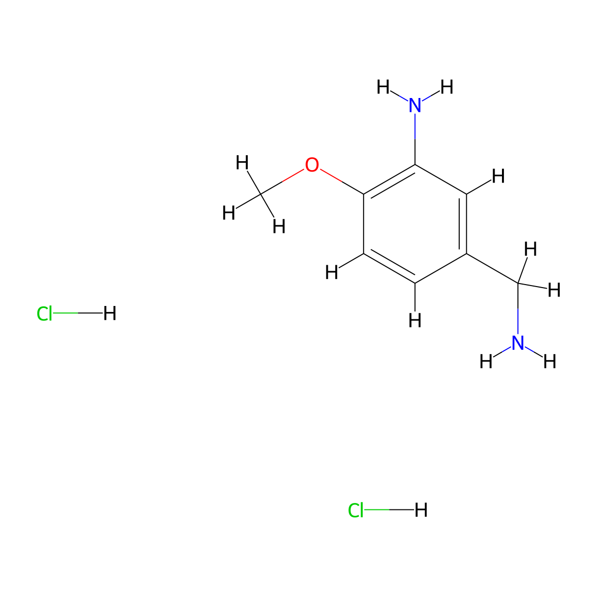 5-(Aminomethyl)-2-methoxyaniline dihydrochloride molecular structure, CAS 102677-72-5